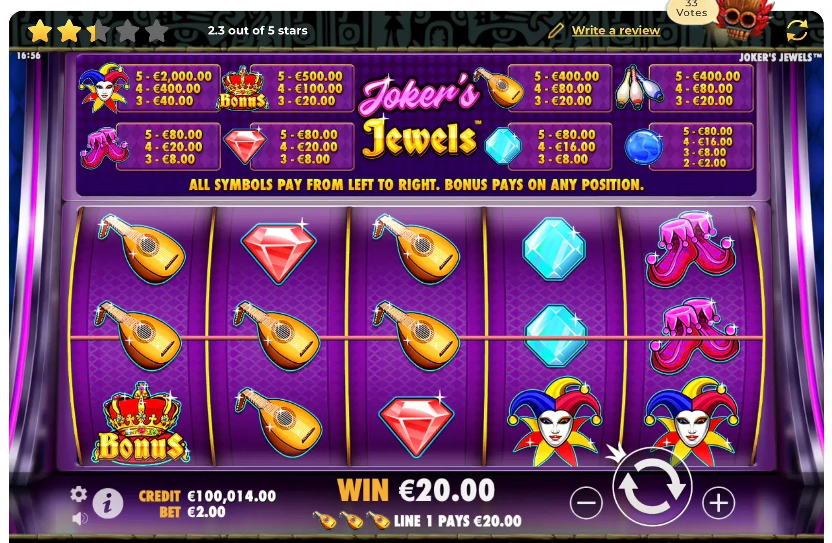 Como Ganar en Joker Jewels