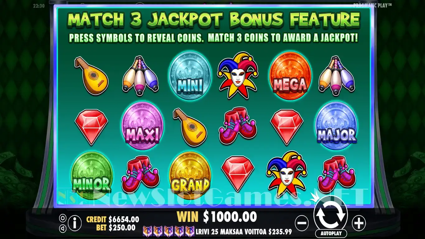 Joker Jewels Cash Bonus Feature